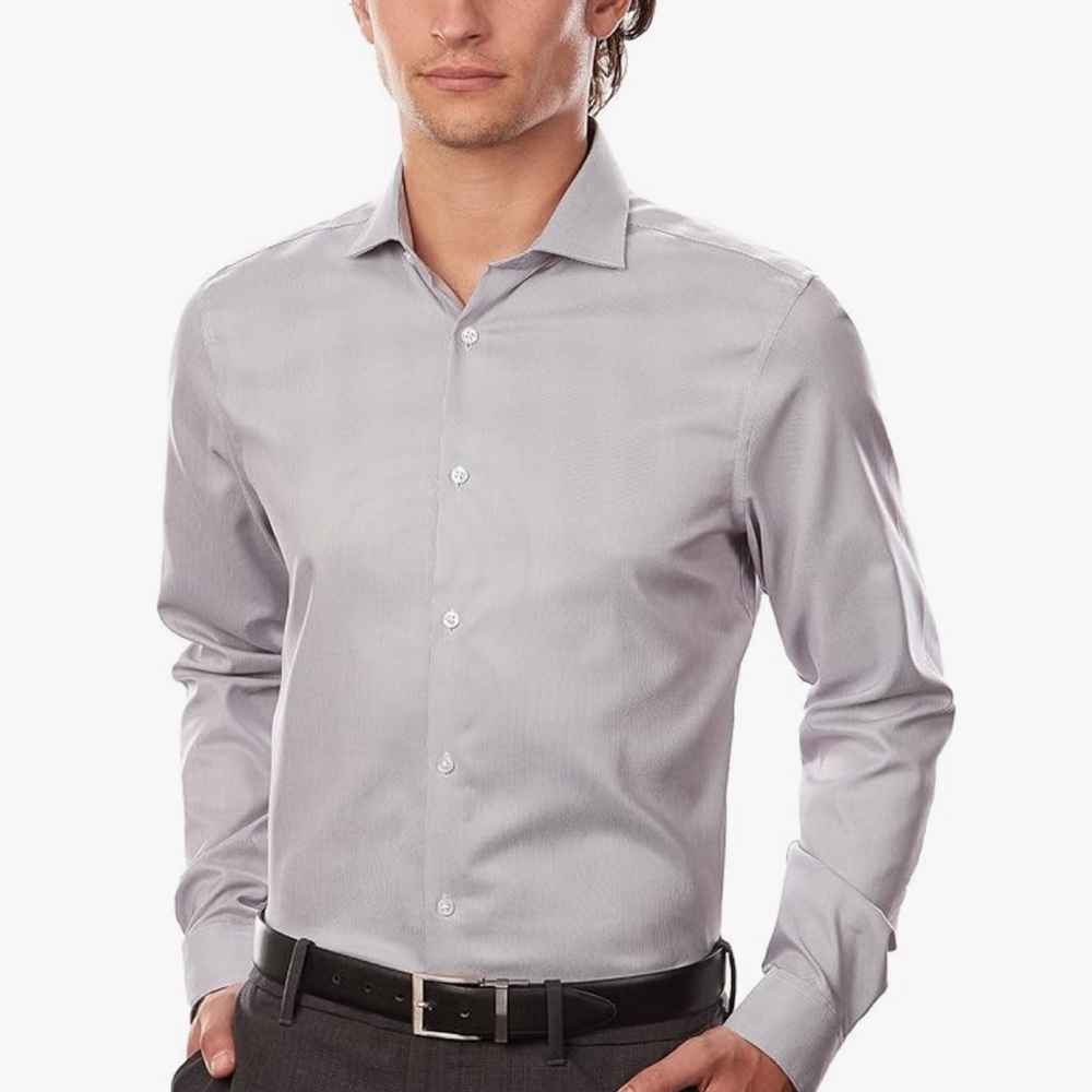 Calvin Klein Men's Dress Shirt Slim Fit Non Iron Stretch Solid